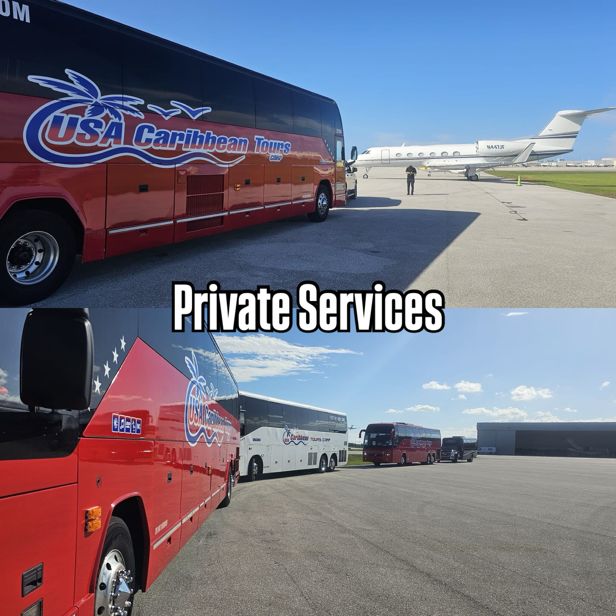 Charter bus for events or groups in Miami | USA Caribbean Tours Transportation